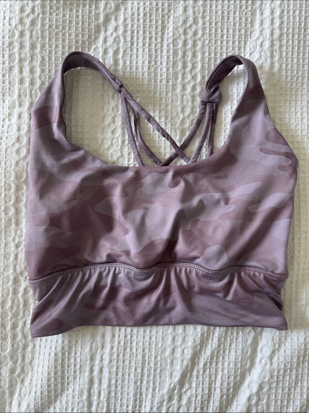 Rae Mode Women's Mauve Camo Strappy Sports Bra